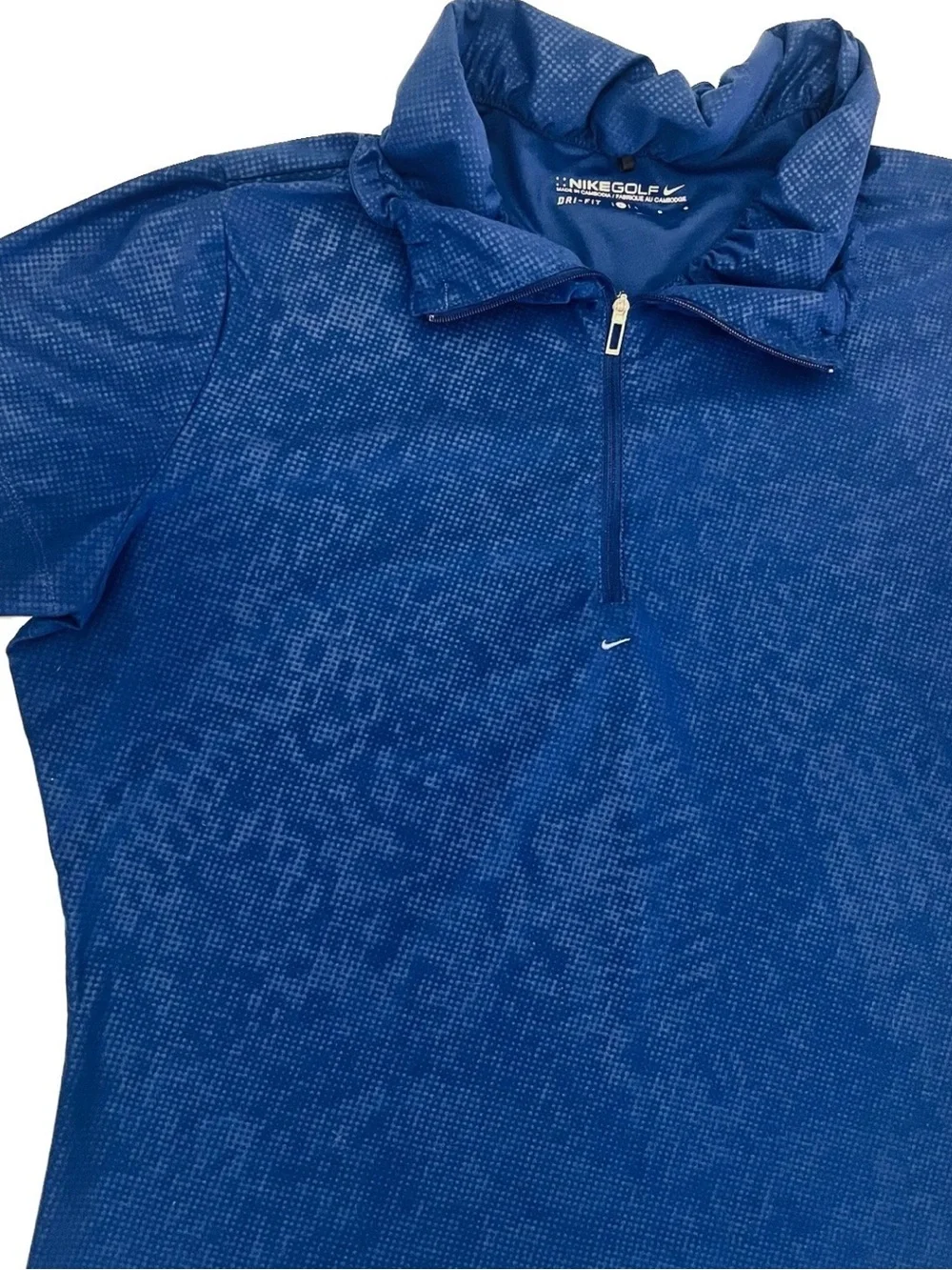 Nike Dri-Fit Women’s 1/4 Zip Leopard Mock Neck Golf Polo Shirt Sz L